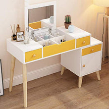 YSAA® Porta Gioielli toletta Grande Specchio Pieghevole Piccolo Comodino Multi-cassetto comò mobili Camera da Letto 90 cm-E. Tavoli e comodini