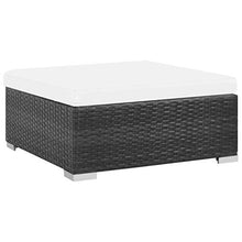 Festnight Set Divani da Giardino in Polyrattan, Set di Mobili da Giardino, Set Divano Esterno con Cuscini Nero 6 pz