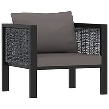 SKM Set Divani da Giardino 10 pz con Cuscini in Polyrattan Antracite (68.12kg)