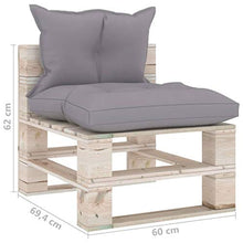 FAMIROSA Divano Centrale da Giardino Pallet con Cuscini in Legno di Pino-6074
