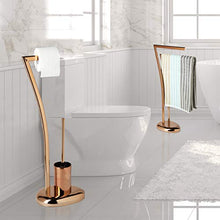 Relaxdays 10020413 Porta Asciugamani da Terra per Bagno, Acciaio, Rame, 16x26x84 cm