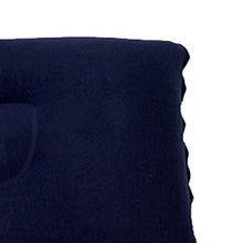 perfk Cuscinetto Rettangolare Gonfiabile, Cuscino di Viaggio, Cuscino Supporto della Testa per Campeggio, Spiaggia - Blu Scuro, 34x22cm