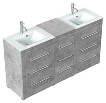 Mobile bagno a terra Vitro Modern con lavabos in vetro grigio cemento