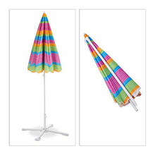 Relaxdays Ombrellone da Spiaggia & Giardino, Altezza Regolabile, Allungabile, Telo anti UV 50+, 200x170 cm, Colorato