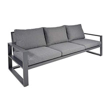 Gartentraum Divano da Giardino in Alluminio Grigio per 4 Persone - Divano da Giardino Breg
