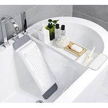 HOMERACK Porta Bottiglie Vino Vasca da Bagno Caddy BathTray Rack Dish Drainer Holder for Pad Book Phone Wine Candle Accessori Bagno Storage Drying Compatto Estendibile Side Antiruggine Impermeabile