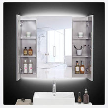 haozai Armadietto con Specchio in Vetro Temperato, Mobile Bagno Sospeso con Mensola E Ripiani Regolabili, Mobiletto da Parete,Mobile Specchio Bagno,pensile Bagno Sospeso 80x80 Cm 23