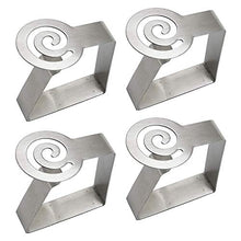 MICHETT, 4 fermatovaglia in acciaio inox, per esterni, per ristoranti, feste, picnic, buffet, colore argento