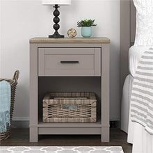 AMERIWOOD Comodino con 1 cassetto, MDF Laminato e truciolato, Grigio, 49.53 x 40.005 x 64.135 cm