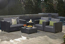 Mediawave Store - Salotto da Giardino in Resina Modello Salta Sofa' con Tavolino per Appoggio, Divano 2 Posti e 2 Poltrone, Salottino da Esterno Ideale per Giardino, Terrazza e Bar (Antracite)