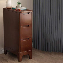 MMWYC Comodino Limita, Legno di Gomma 100% Tavolo d'angolo, Armadio 3 Piani, Completamente assemblato 3 Colori, 20 x 40 x 68 Centimetri (Color : Walnut Color)