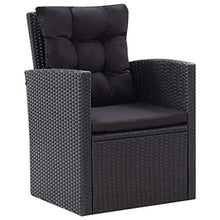 Tidyard Set Divani da Giardino, Set Divano Esterno con Cuscini in Polyrattan Nero 6 pz