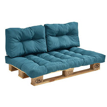 [en.casa] Divano Paletta Euro-sofá - a 2 posti con Cuscino - [Turchese] Set Completo incl. Schienale