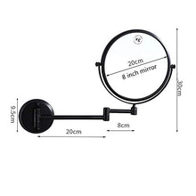 MGWA Compact Mirrors. Specchio Retrovisore Pieghevole Pieghevole A Specchio A Doppia Faccia con Specchio A Parete in Metallo Nero da 8 Pollici Senza Punch
