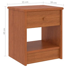 vidaXL Comodini 2 pz Marrone Miele 35x30x40 cm in Pino Massello