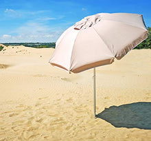 Joy Summer Ombrellone Alluminio 220 cm con Camino Antivento Stecche Fiberglass Spiaggia Bar Lido Ecrù