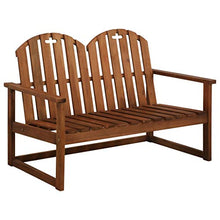 MK Palace - Panca da giardino a due posti, in legno di acacia massiccio scuro, resistente con design a olio fine