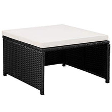 SKM Set Divani da Giardino 12 pz con Cuscini in Polyrattan Nero (62.6kg)