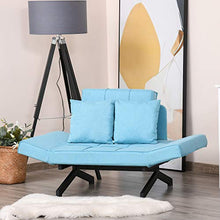 homcom Divano Letto 2 Posti con Letto Singolo, Arredamento Moderno per Soggiorno e Ufficio, 87x69x69cm, Blu