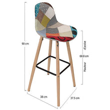 Home Deco Factory - Sgabello da bar, motivo: Patchwork Riga, in legno