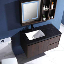 Set di Mobiletti Specchio e Lavabo Mobile da Bagno in Legno massello Combinato Semplice in Marmo Vanity Bagno Smart Specchio armadietto (Color : Brown, Size : 48x99x51.2cm)