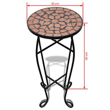 Tidyard Piante Display Stand in Metallo, Espositore per Mosaico, Stile Shabby Chic, Terracotta e Nero