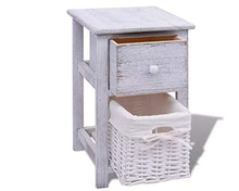 Zerone Comodino Cassettiera,2 Pz Comodini Bianchi con Un Cassetto,Cassettiera Vintage Comodino con cassetto,Camera da Letto,Cameretta Ragazzi,Bianco 28 x 31 x 45 cm