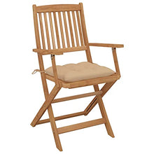 vidaXL Sedie da Giardino Pieghevoli 4 pz con Cuscini Massello Acacia