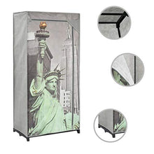 Tidyard Armadio New York 75x45x160 cm in Tessuto