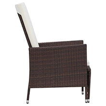 FAMIROSA Set Divani da Giardino 3 pz con Cuscini in Polyrattan Marrone