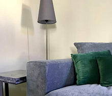 Amaris Elements | Poltrona Moderna Paul XL con 2 Cuscini in Velluto in Microfibra Poltrona in Velluto Grigio Blu Effetto Velluto Poltrona Lounge Love-Seat Moderna e Confortevole
