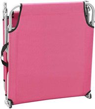 L&B-MR - Lettino da sole pieghevole per esterni, con struttura in acciaio e tessuto, colore: Rosa