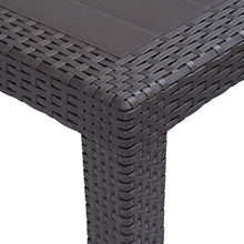 FAMIROSA Tavolo da Giardino Marrone 150x90x72 cm Plastica Stile Rattan