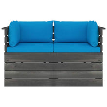 vidaXL Divano da Giardino 2 Posti su Pallet con Cuscini Massello Pino