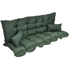 lyrlody- Coprisedile per Altalena a 4 Posti Verde, Cuscino per Dondolo Esterno con Schienale + 2 Cuscini Laterali, 180 x 100 x 12 cm