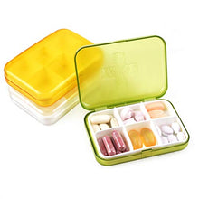 DOITOOL - Contenitore per pillole da viaggio, con 6 griglie, in plastica, impermeabile, porta pillole portatile (verde, bianco, rosa, arancione)