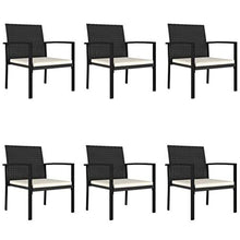SKM Set da Pranzo da Giardino 7 pz in Polyrattan Nero (50.55kg)