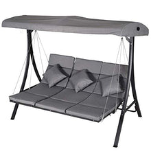 miozzi Dondolo 3 Posti da Giardino 200 x 115 x 168 cm Sling Grigio
