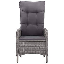 SKM Set da Pranzo da Giardino 3 pz in Polyrattan e Vetro Grigio