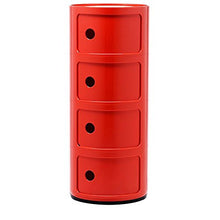 Kartell Componibili - Contenitore fisso con 4 elementi, Ø 32 cm, altezza 77 cm, colore: Rosso