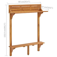 FAMIROSA Tavolo da Bar da Balcone 90x37x122,5 cm in Massello di Acacia