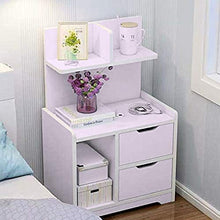 XuanYue Comodino Legno Bianco 48 * 30 * 81 cm Armadio a 2 cassetti Comodino