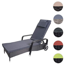 Mendler Lettino Regolabile da Esterno Carrara Alluminio polyrattan Antracite con Cuscino Grigio