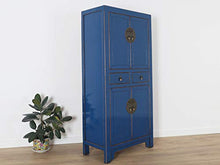 Yajutang - Cassettiera cinese in legno massiccio, colore: Blu