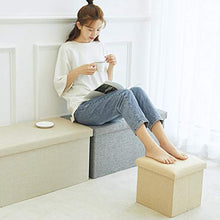 GAOZ Pouf Contenitore, Pouf cubo Pieghevole con Contenitore per Bambini, poggiapiedi, poggiapiedi in Tessuto e Pouf con Schiuma Memory e Seduta in Lino Sintetico 30x30x30 cm