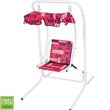 Enrico Coveri Dondolo Altalena per Bambini Colore Rosso 1 Posto Modello Swing con Parasole Tendina
