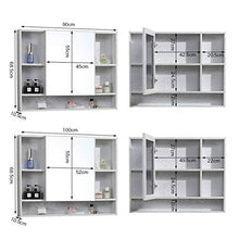 Armadietti a specchio in Lega di Alluminio Armadietto da Bagno Armadietto da Parete Impermeabile Specchio con ripiano portaoggetti (Color : Bianca, Size : 100 * 10.5 * 70cm)