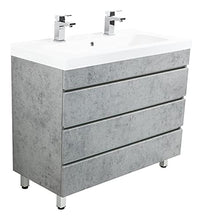 Mobile bagno a terra Talis 100 grigio cemento,doppio,3 cassetti senza maniglie