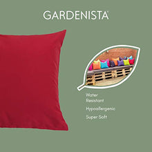 Gardenista® | Cuscino da Esterno Resistente all'Acqua con Imbottitura in Fiocchi di Schiuma | Cuscino Decorativo 18” per Mobili da Giardino (2 Pezzi, Rosso)