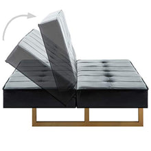SKM Divano Letto in Similpelle Nero